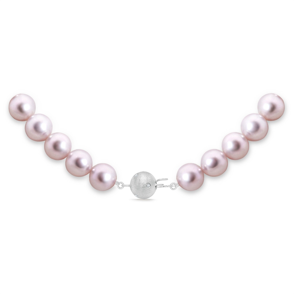 7.5-8mm Dia Frosted Ball 7.5-8mm, 18" Classic Japanese Akoya Pearl Princess Necklace in White Gold Product Image