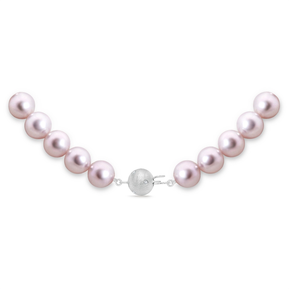 7.5-8mm Dia Frosted Ball 7.5-8mm, 18" Classic Japanese Akoya Pearl Princess Necklace in White Gold product image