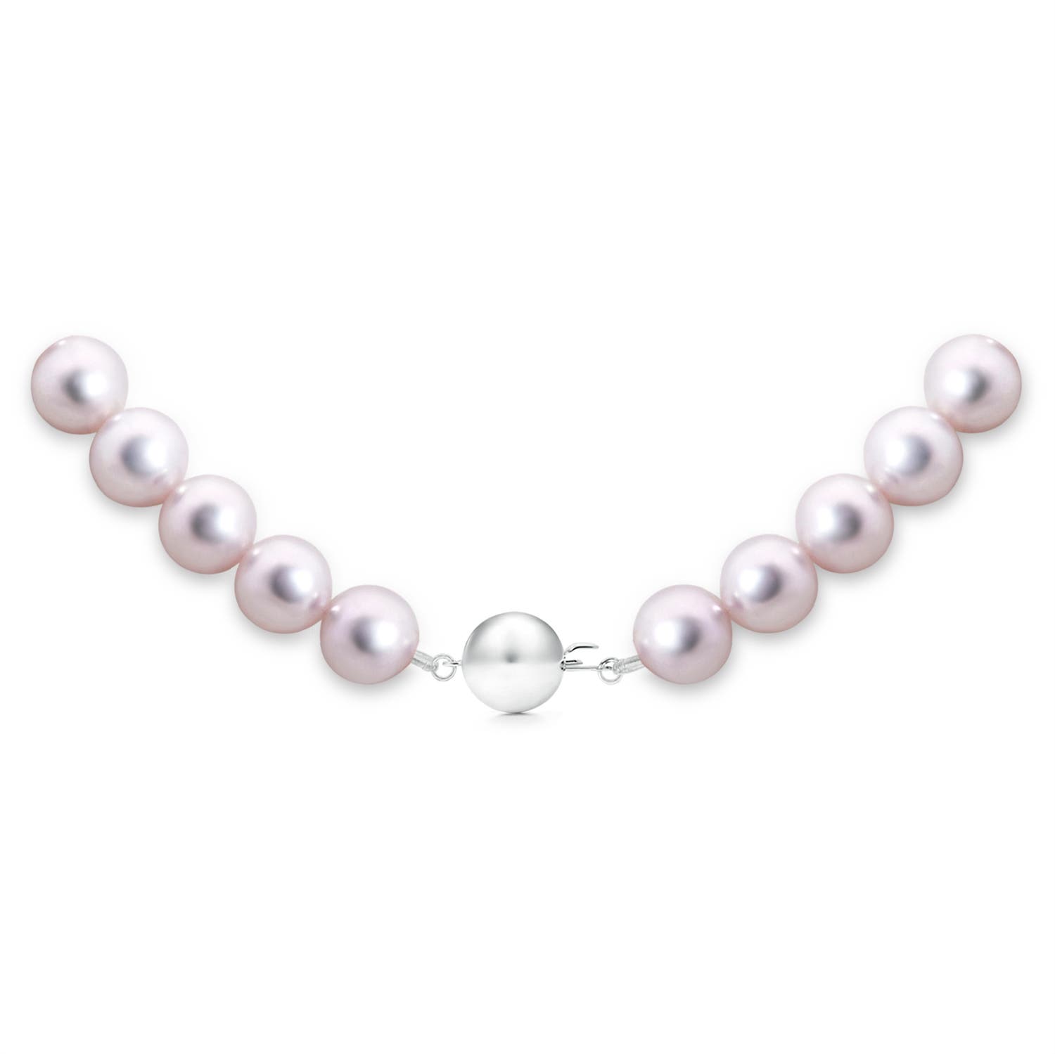 7.5-8mm Ball Clasp 7.5-8mm, 22" Classic Japanese Akoya Pearl Matinee Necklace in White Gold - side 2