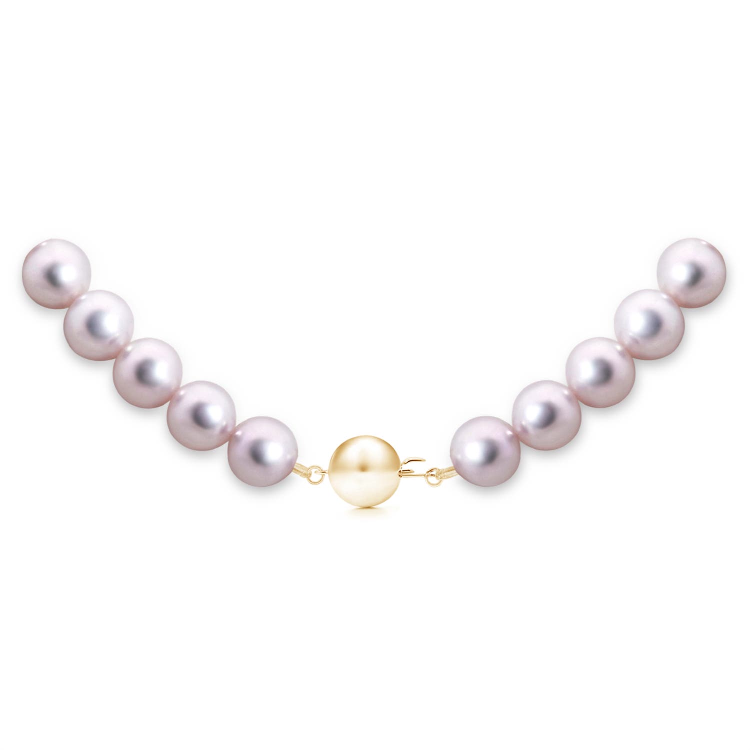 7.5-8mm Ball Clasp 7.5-8mm, 22" Classic Japanese Akoya Pearl Matinee Necklace in Yellow Gold - side 2