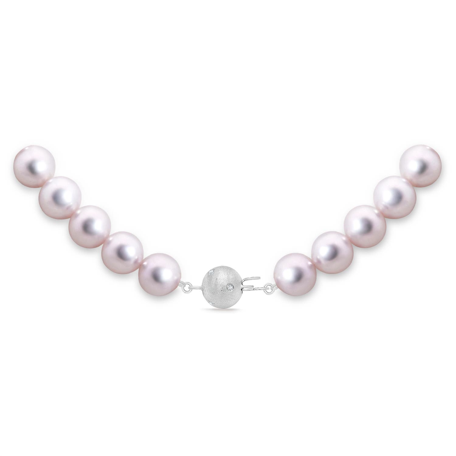 7.5-8mm Dia Frosted Ball 7.5-8mm, 22" Classic Japanese Akoya Pearl Matinee Necklace in White Gold