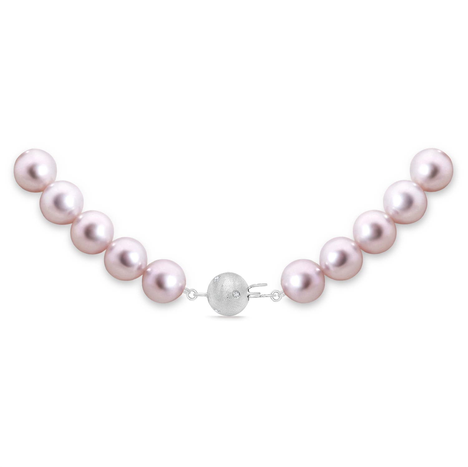 8-8.5mm Dia Frosted Ball 8-8.5mm, 22" Japanese Akoya Pearl Matinee Necklace in White Gold