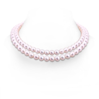 7.5-8.5mm Double Row Bowknot 7.5-8.5mm, 16" Akoya Cultured Pearl Double Strand Choker in White Gold