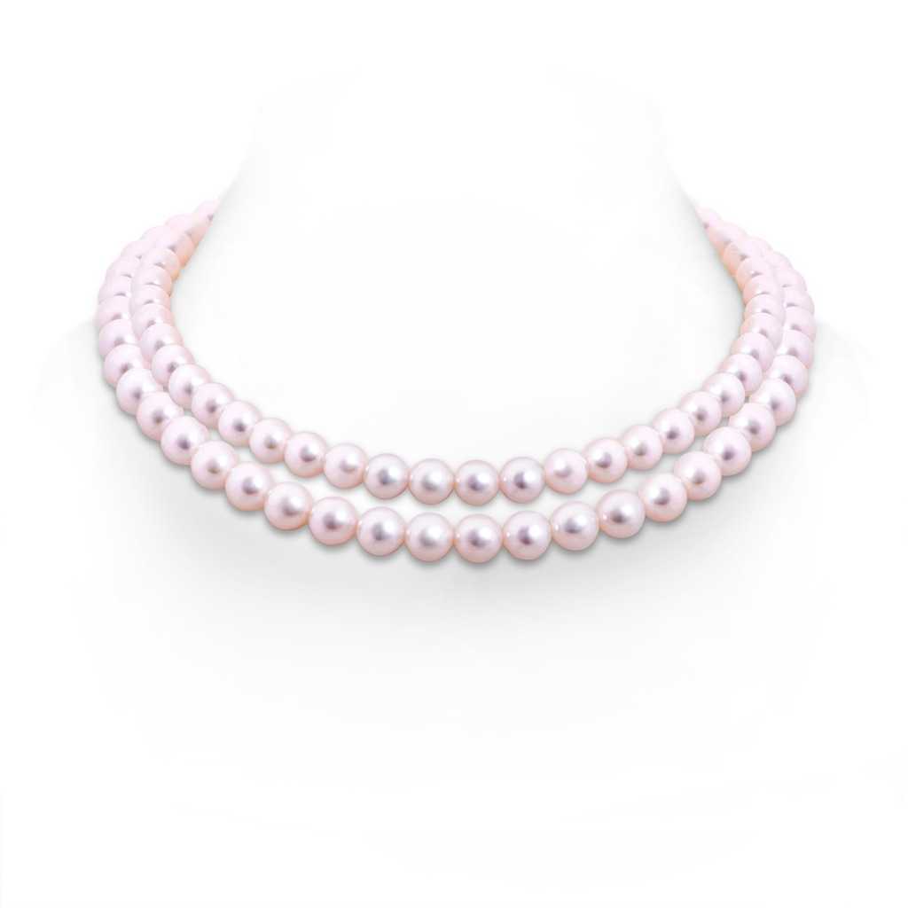 7.5-8.5mm Double Row Bowknot 7.5-8.5mm, 16" Akoya Cultured Pearl Double Strand Choker in Yellow Gold
