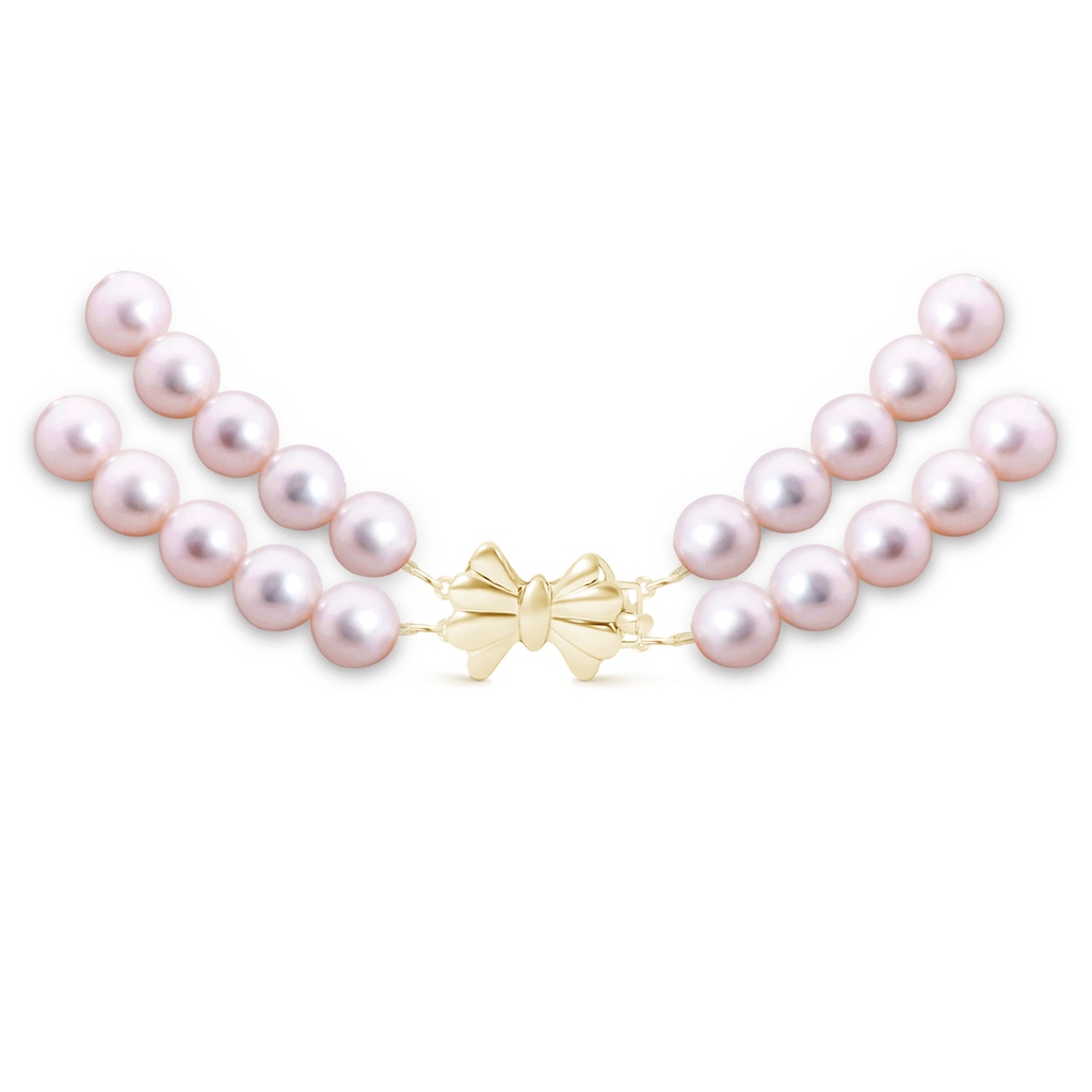 7.5-8.5mm Double Row Bowknot 7.5-8.5mm, 16" Akoya Cultured Pearl Double Strand Choker in Yellow Gold Product Image