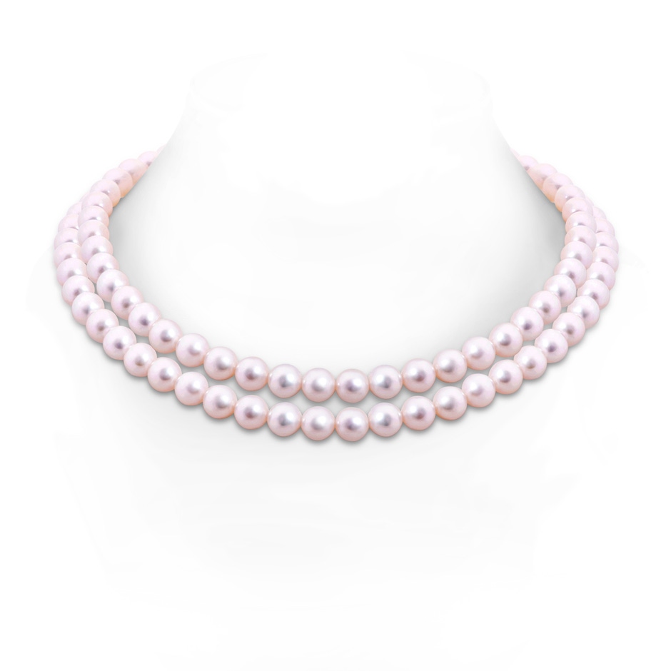 7.5-8.5mm Double Row Bowknot 7.5-8.5mm, 18" Japanese Akoya Pearl Double Strand Necklace in White Gold 