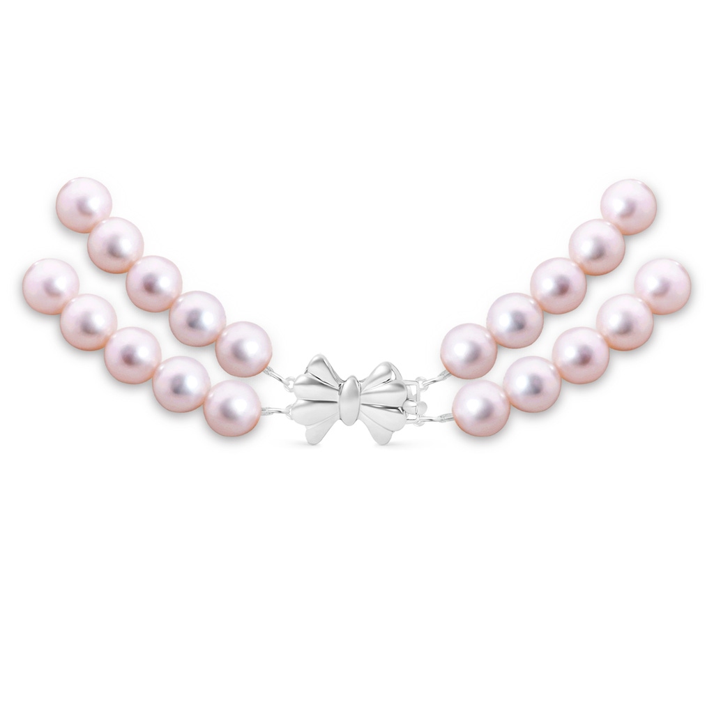 7.5-8.5mm Double Row Bowknot 7.5-8.5mm, 18" Japanese Akoya Pearl Double Strand Necklace in White Gold Product Image