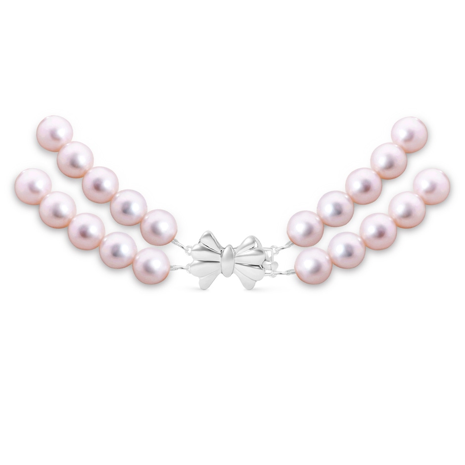 7.5-8.5mm Double Row Bowknot 7.5-8.5mm, 18" Japanese Akoya Pearl Double Strand Necklace in White Gold product image