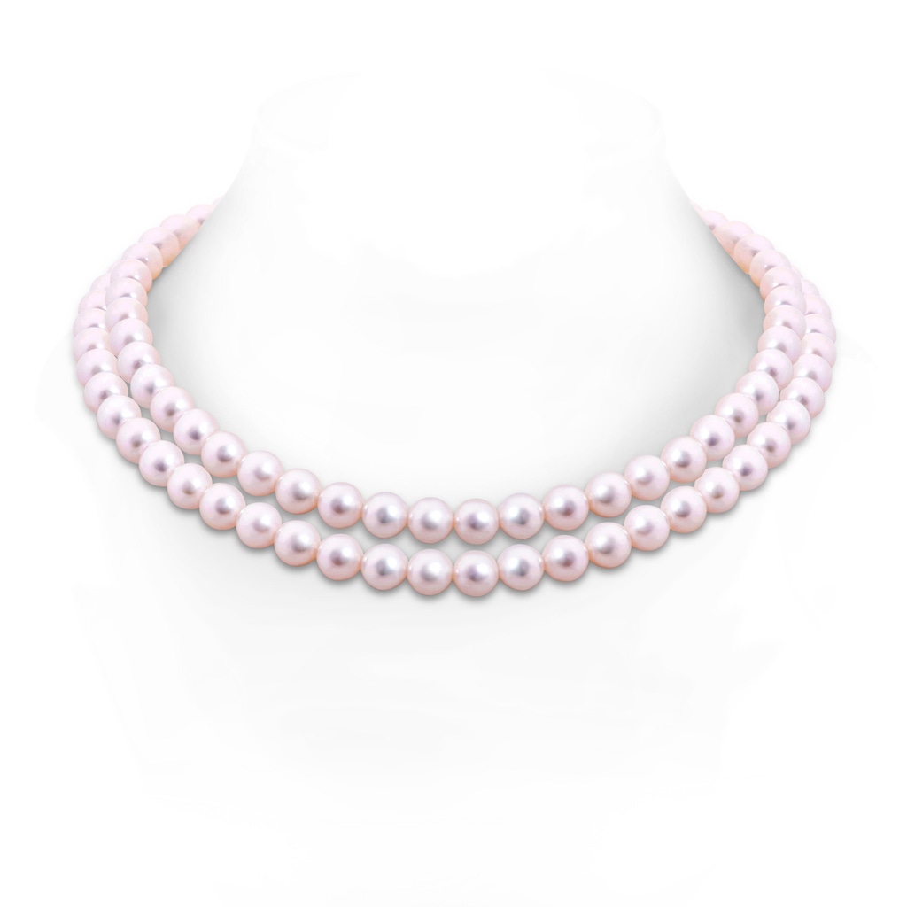 7.5-8.5mm Double Row Bowknot 7.5-8.5mm, 18" Japanese Akoya Pearl Double Strand Necklace in Yellow Gold