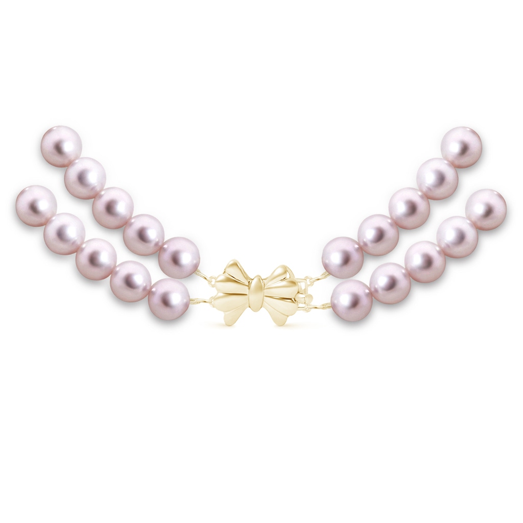 8-8.5mm Double Row Bowknot 8-8.5mm, 16" Akoya Cultured Pearl Double Strand Choker in Yellow Gold Product Image
