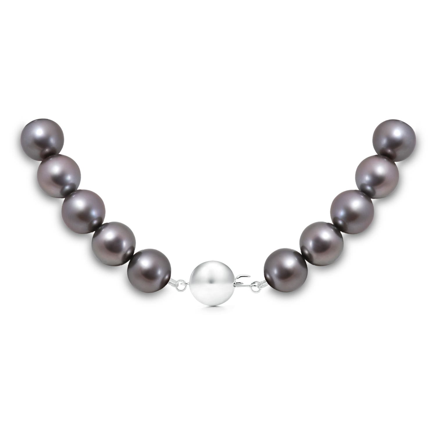 11-12mm Ball Clasp 11-12mm, 16" Tahitian Pearl Choker Necklace in White Gold - side 5