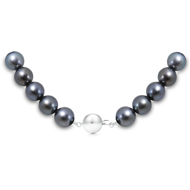 Charming Shark | Single Pearl Necklace Black