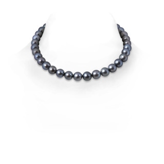 9-10mm Dia Frosted Ball 9-10mm, 16" Tahitian Pearl Single Strand Choker in White Gold