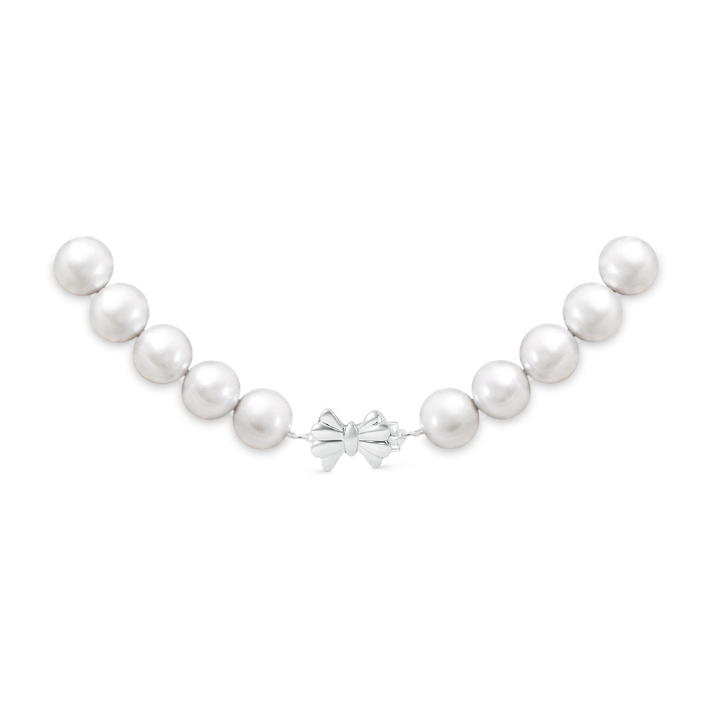 Single Row Bow 10-11mm 10-11mm, 16" South Sea Pearl Single Line Choker in White Gold - side 299