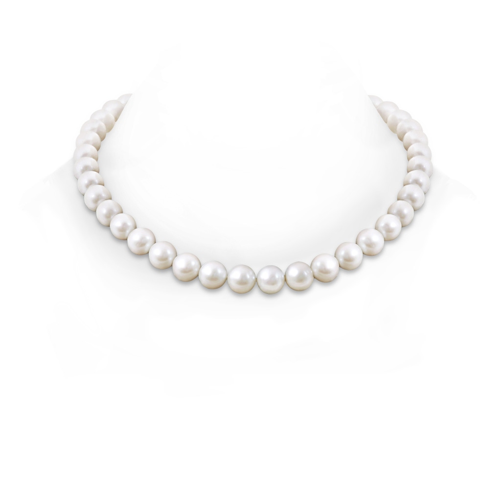 Single Row Bow 9-10mm 9-10mm, 18" South Sea Cultured Pearl Princess Strand in White Gold